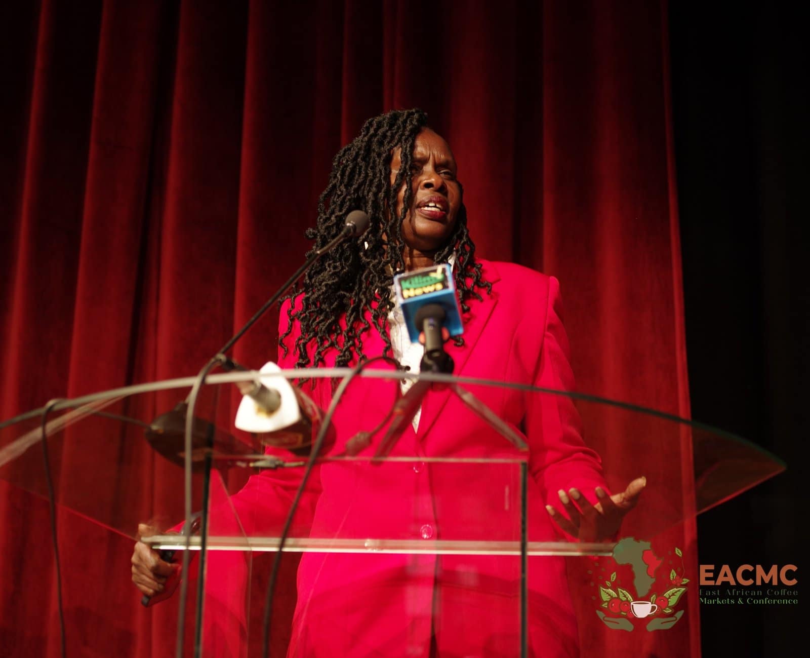 An EACMC 2025 leader delivering an address on stage